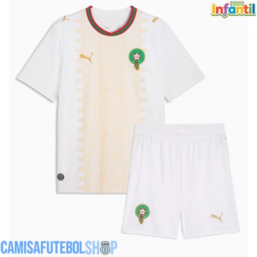 Camisa de time de futebol Marrocos Replicas 2º Equipamento Infantil Mundo 2026 Manga Curta (+ Calças curtas)